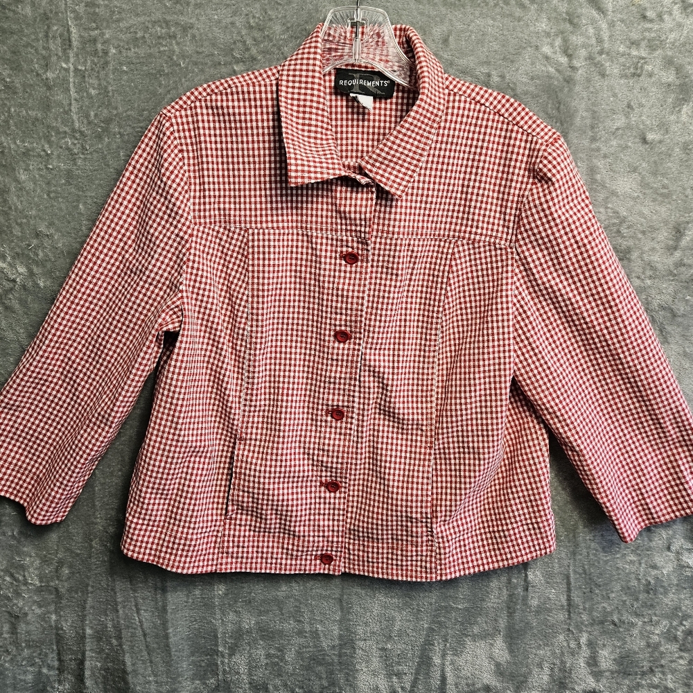 Red Checkered Button-Up Shirt - image 1